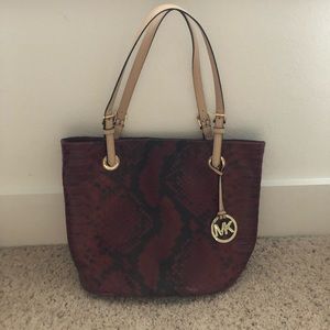 MIchael Kors Bag Black and Red Snakeskin
